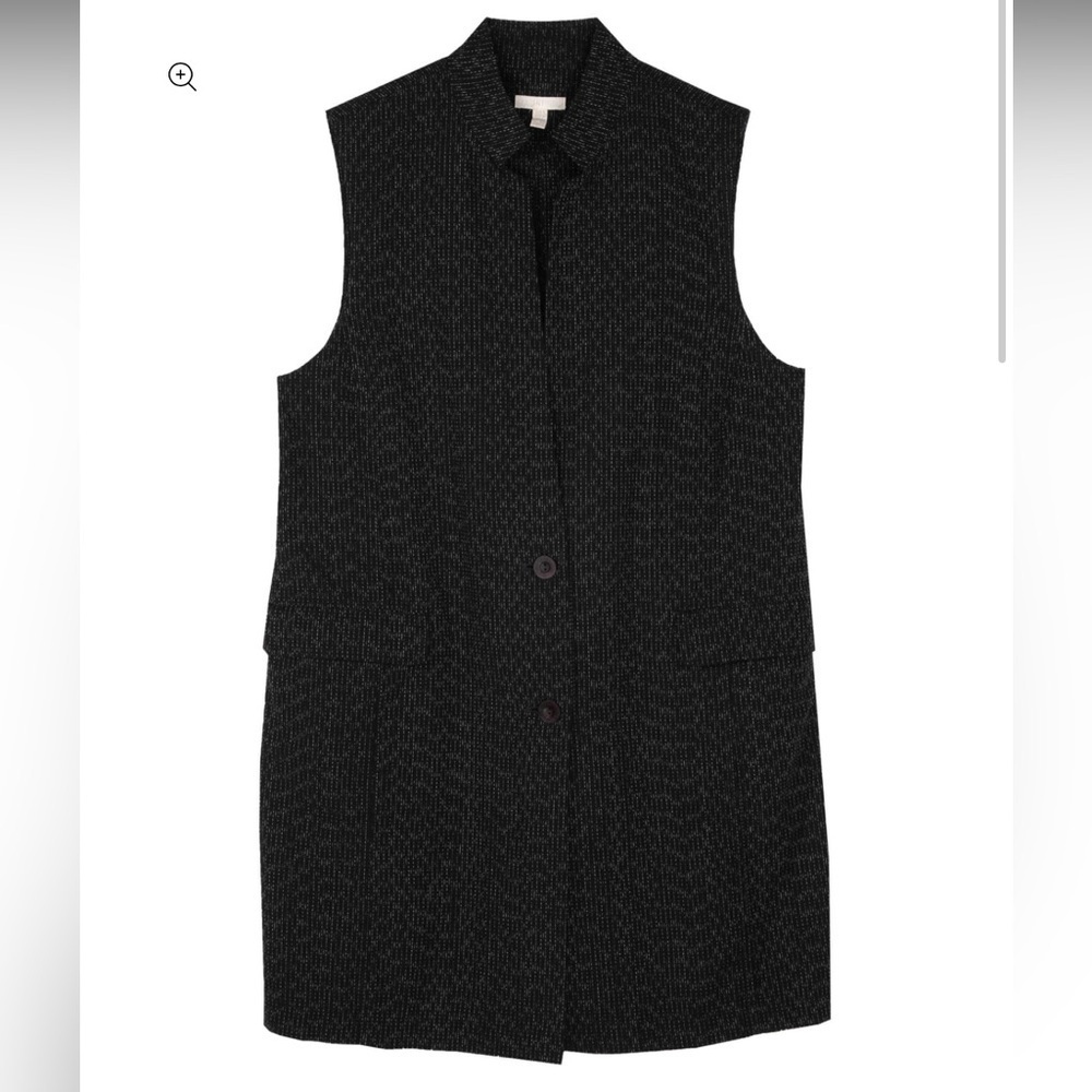 Eileen Fisher Black & White Long Vest Size Large